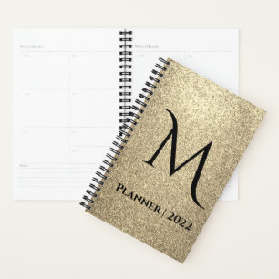 Name des Monogramms für den Elegangolden Glitzer Planer