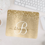 Name des Monogramms für den Glitzer aus goldgegoss Mousepad<br><div class="desc">Dieses schicke Mauspad-Design mit hübschem vergoldeten Glitzer auf goldgebürstetem metallischem Hintergrund ist einfach zu personalisieren.</div>