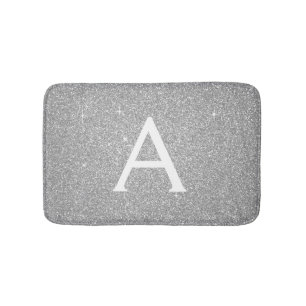 Name des Monogramms für den Luxussilber-Sparkle-Gl Badematte