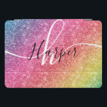 Name des Monogramms für den Rainbow-Glitzer iPad Pro Cover<br><div class="desc">Fügen Sie Ihrem iPad Pro Cover einen Farbspritzer hinzu, der den Glitzer-Regenbogen mit Monogramm und Skriptnamen enthält. Personalisieren Sie Ihre Daten mit Ihrem Namen, Monogramm, Initial oder Text. Sie können Textfarbe und Schriftart-Stil ändern, indem Sie die weitere Option anpassen. Bitte beachten Sie, dass Glitzer als Druckeffekt und nicht als Glitzer...</div>