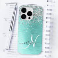 Name des Monogramms für den Silberbrushed-Glitzer