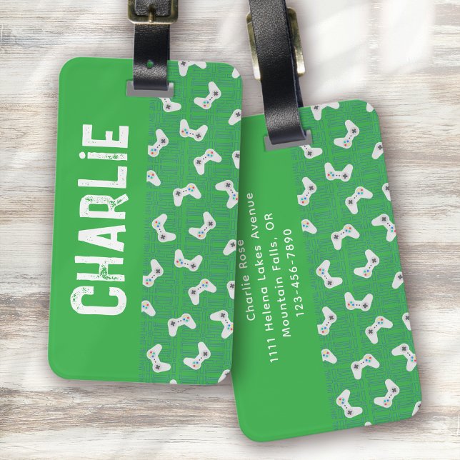 Name des Monogramms für den Videospielcontroller g Gepäckanhänger (Von Creator hochgeladen)