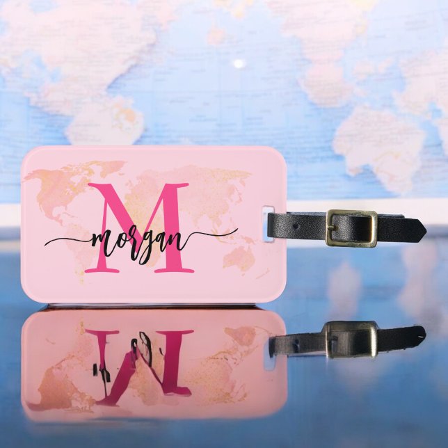 Name des Monogramms für den World Traveller in Hot Gepäckanhänger (Von Creator hochgeladen)