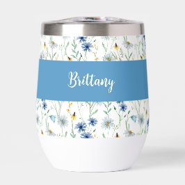 Name des Monogramms für die blaue Wildblume