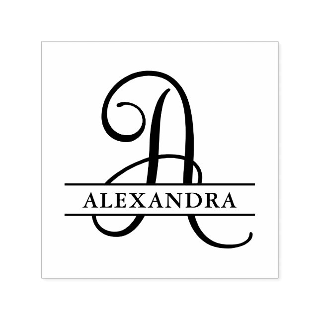 Name des Monogramms für Skripte für Buchstabe A Permastempel (Design)