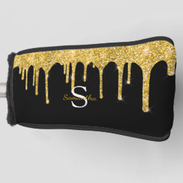 Name des Monogramms für Tropfen des Gold-Glitzer Golf Headcover