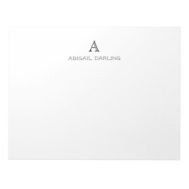 Name des Monogramms Notizblock (Vorderseite)