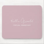 Name des Monogramms Virtual Assistant White Rose P Mousepad<br><div class="desc">Ein schlichtes und elegantes Monogramm und Beruf Design.</div>