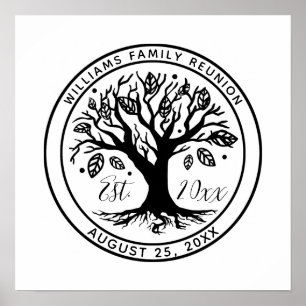 Name des Monogramms Wiedersehen Boho Tree Poster