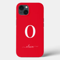 Name des Monogrammskripts Personalisiert rot und w