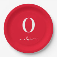Name des Monogrammskripts Personalisiert rot und w