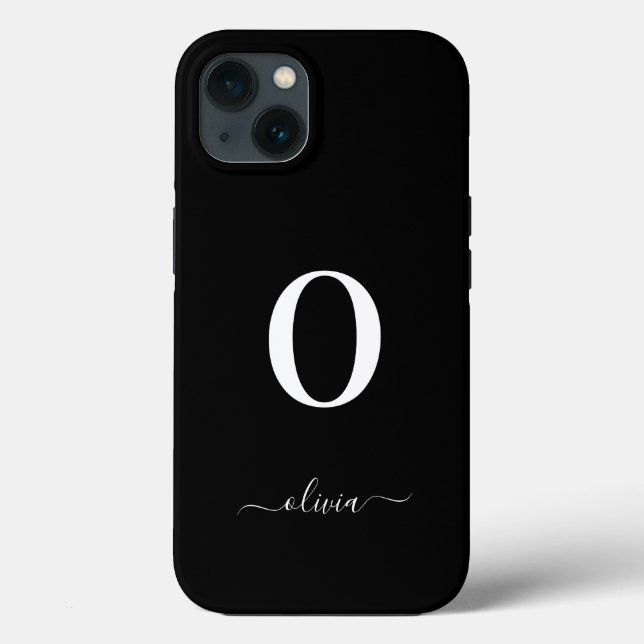 Name des Monogrammskripts Personalisiert schwarz u Case-Mate iPhone Hülle (Rückseite)