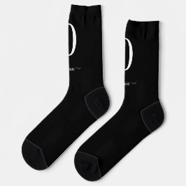 Name des Monogrammskripts Personalisiert schwarz u Socken