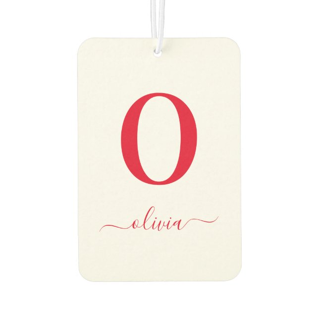 Name des Monogrammskripts Personalisiert weiß und  Autolufterfrischer (Rückseite)