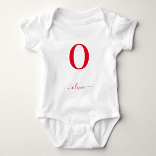 Name des Monogrammskripts Personalisiert weiß und  Baby Strampler