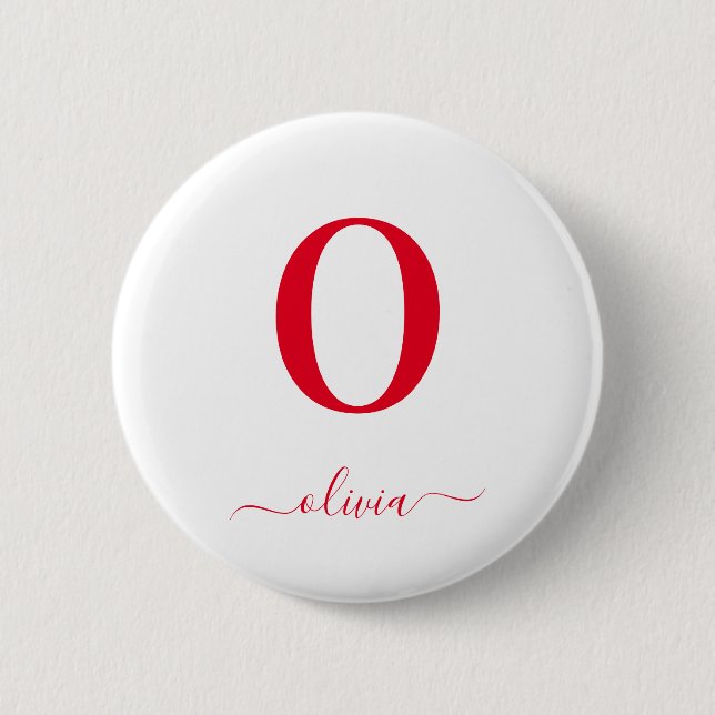 Name des Monogrammskripts Personalisiert weiß und  Button (Vorderseite)