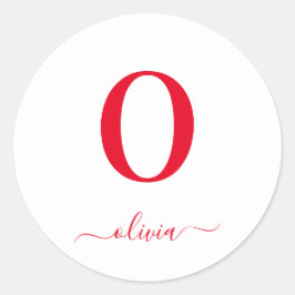 Name des Monogrammskripts Personalisiert weiß und Runder Aufkleber