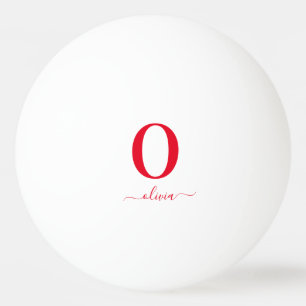 Name des Monogrammskripts Personalisiert weiß und Tischtennisball