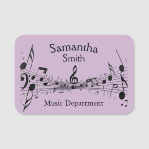 Name des musikalischen Score-Designs Namensschild