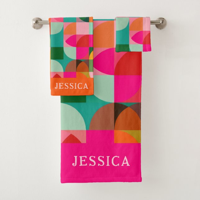Name des Musters Retro Ästhetik Badhandtuch Set (Insitu)
