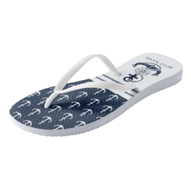 Name des Nautic Anchor Boats Flip Flops (Schrägansicht)
