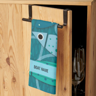 Name des nautischen Fischermusters Geschirrtuch