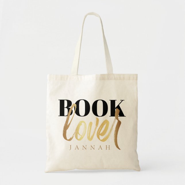 Name des Nerds "Lover Black Script Book" Tragetasche (Vorne)