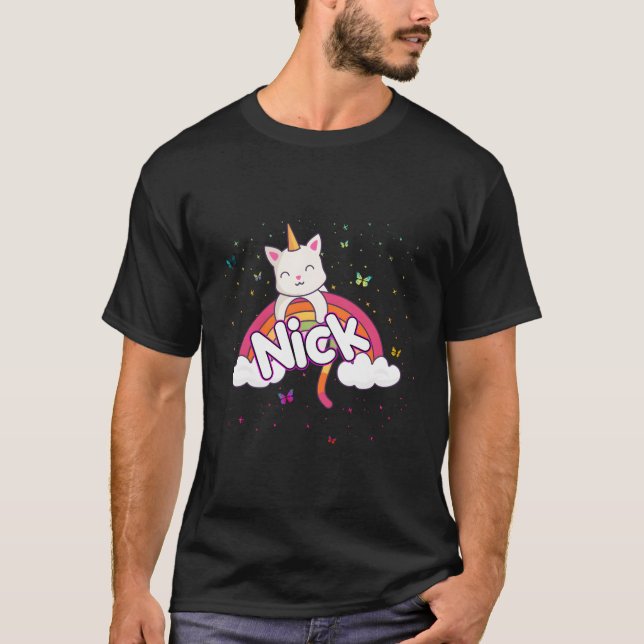 Name des Nicks mit schönem Caticorn T-Shirt (Vorderseite)