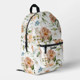 Name des niederländischen Art Watercolor Floral Pa Bedruckter Rucksack