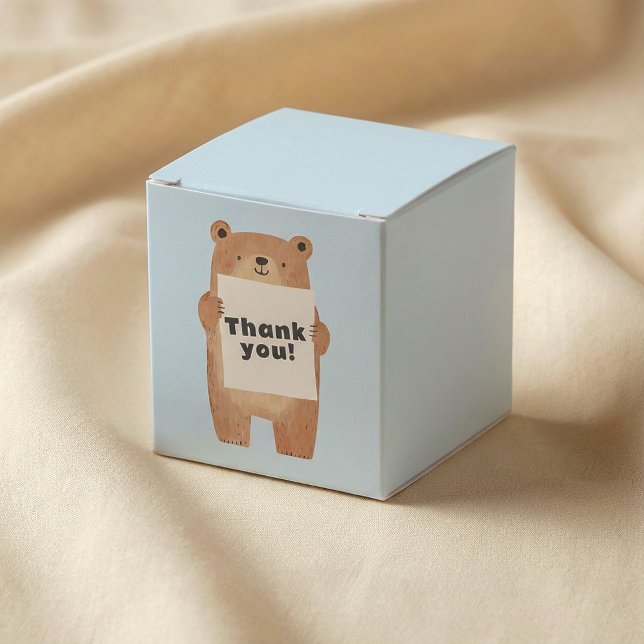 Name des niedlichen Bärenhalters oder Meldungszeic Geschenkschachtel (Cute Bear Holding name or message Sign Favor Boxes.)
