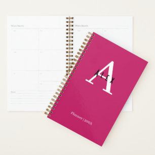Name des niedlichen Beruflich rosa Monogramms Anfa Planer