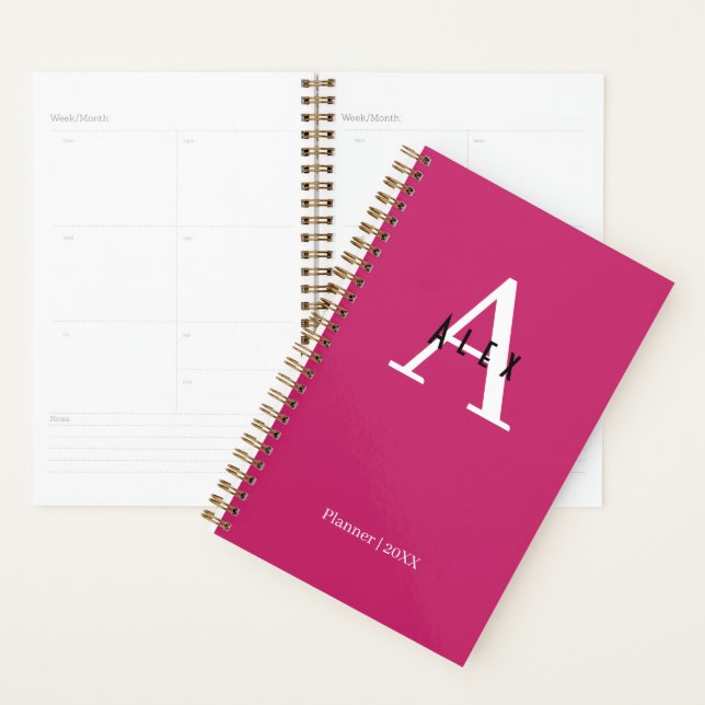 Name des niedlichen Beruflich rosa Monogramms Anfa Planer (Anzeige)