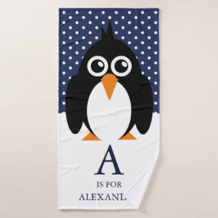 Name des niedlichen jungen Mannes Pinguin Badetuch Badehandtuch