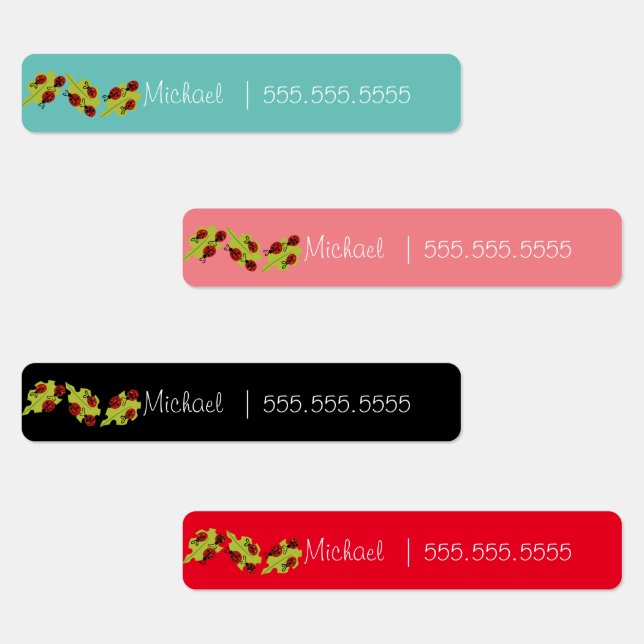 Name des niedlichen Lady Bug School Lunch Etiketten (Gruppe)