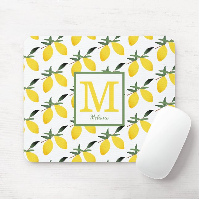 Name des niedlichen Lemon Monogramms Mousepad (Mit Mouse)
