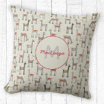 Name des niedlichen Llama Alpaca Monogramms Kissen<br><div class="desc">Adorable Lama- oder Alpaca-Muster mit einem benutzerdefinierten Monogramm-Namen. Personalisieren Sie,  indem Sie den Namen und die Initiale ändern.</div>