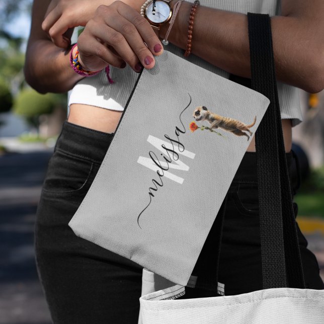 Name des niedlichen Meerkat-Aquarellfarben Zubehörtasche (Von Creator hochgeladen)