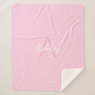 Name des niedlichen Mit Monogramm Mädchens Rosa Sherpadecke