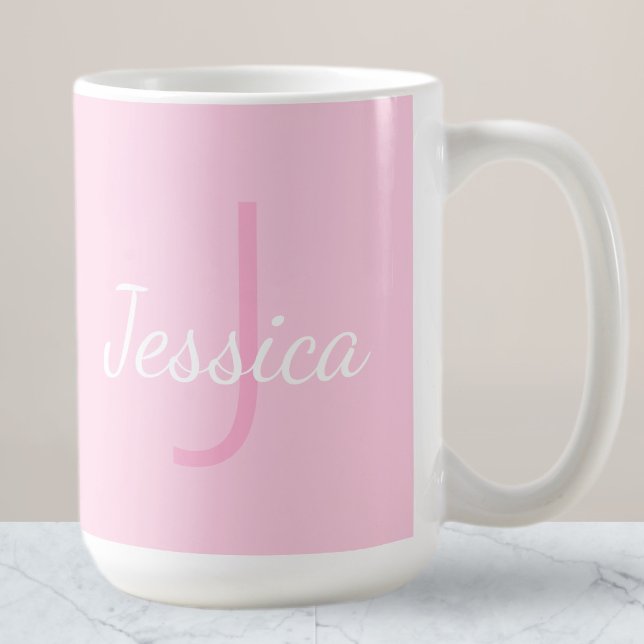 Name des niedlichen Mit Monogramm Mädchens | Weich Kaffeetasse (Von Creator hochgeladen)