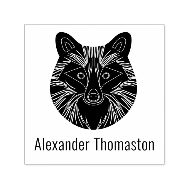 Name des niedlichen Raccoon-Kopfes Permastempel (Design)