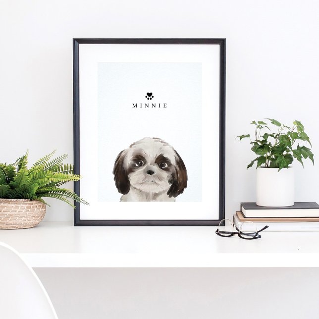 Name des niedlichen Shih Tzu Aquarellfarben-Hundes Poster (Von Creator hochgeladen)