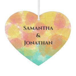 Name des Paares Rosa Gelb Türkis Wasserfarbe Autolufterfrischer