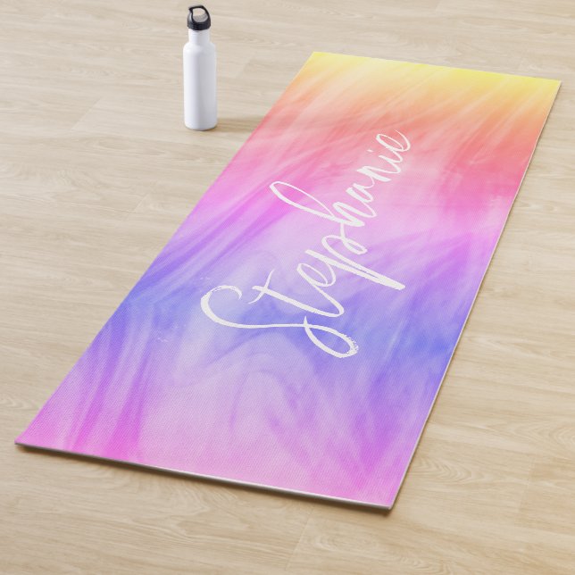 Name des Pastors Rainbow Custom Monogram Yogamatte (Beispiel)