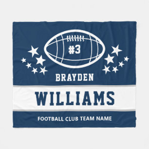 Name des personalisiert Navy BlueWhite Football Sp Fleecedecke