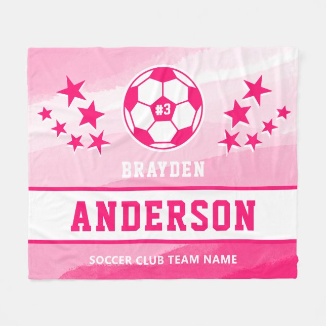 Name des personalisiert rosa Aquarelltonspielers Fleecedecke (Vorderseite (Horizontal))