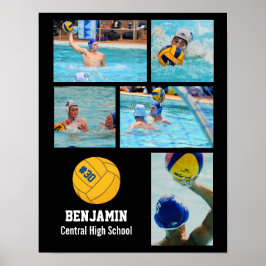 Name des personalisiert Water Polo FotoCollage Tea Poster