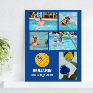 Name des personalisiert Water Polo FotoCollage Tea Poster