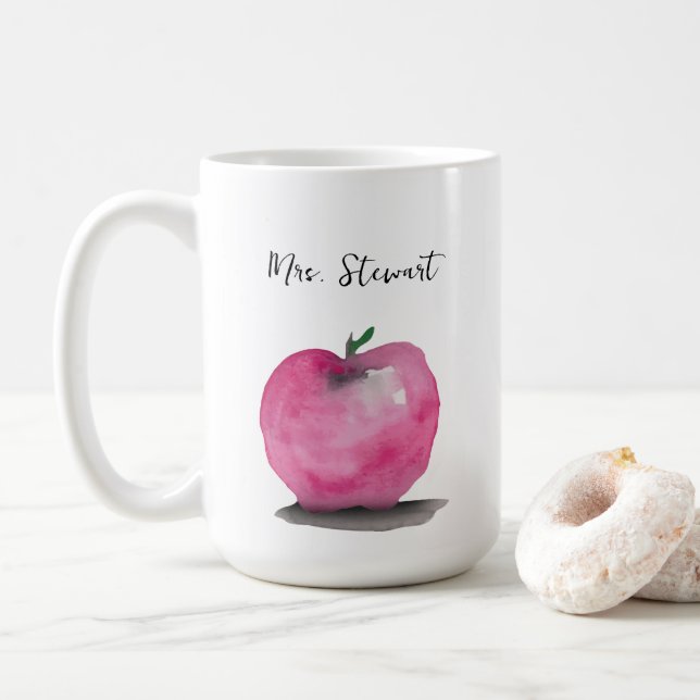 Name des personalisierten Apfellehrers Kaffeetasse (Mit Donut)