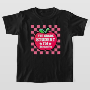 Name des personalisierten Apfelschülers der vierte T-Shirt