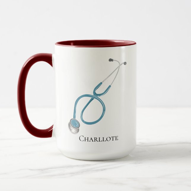 Name des personalisierten Arztes Stethoscope Tasse (Links)